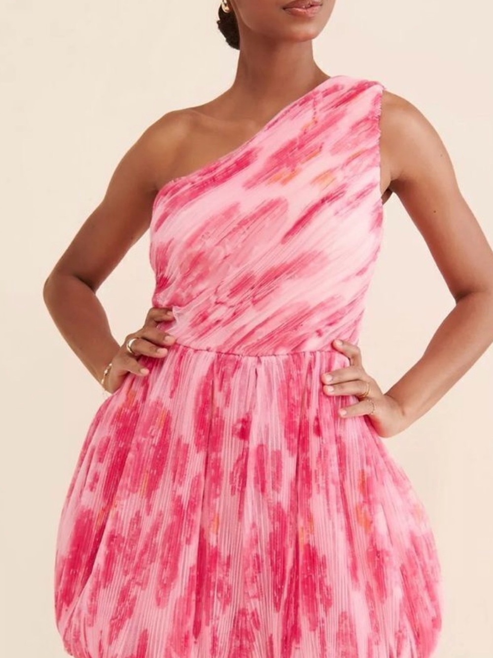 Hutch One-Shoulder Pink Bubble Hem Romper. Size: 14. Reposhing, never worn.